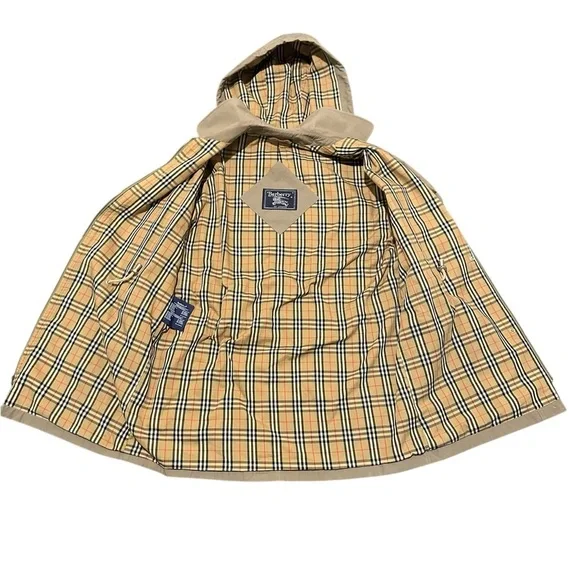 Burberry London Trench Coat Detachable Liner Hood Nova Check Beige Men US Size L - Picture 5 of 13